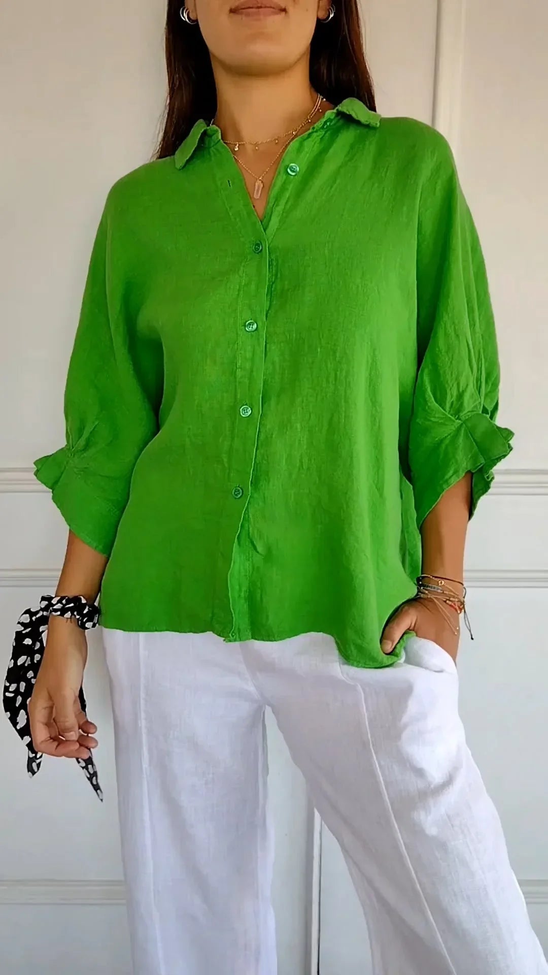 Chemise Motif Noué Coton Lin | Élégance et Confort