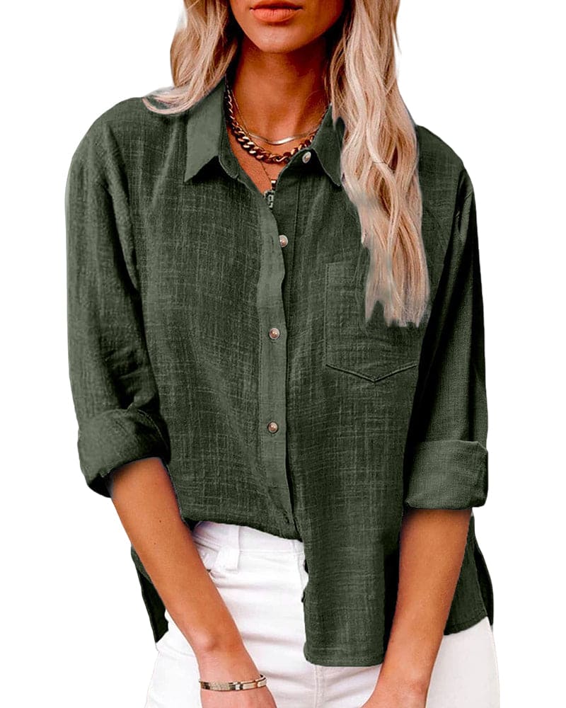 Chemise en lin femme-| Élégance et confort décontracté
