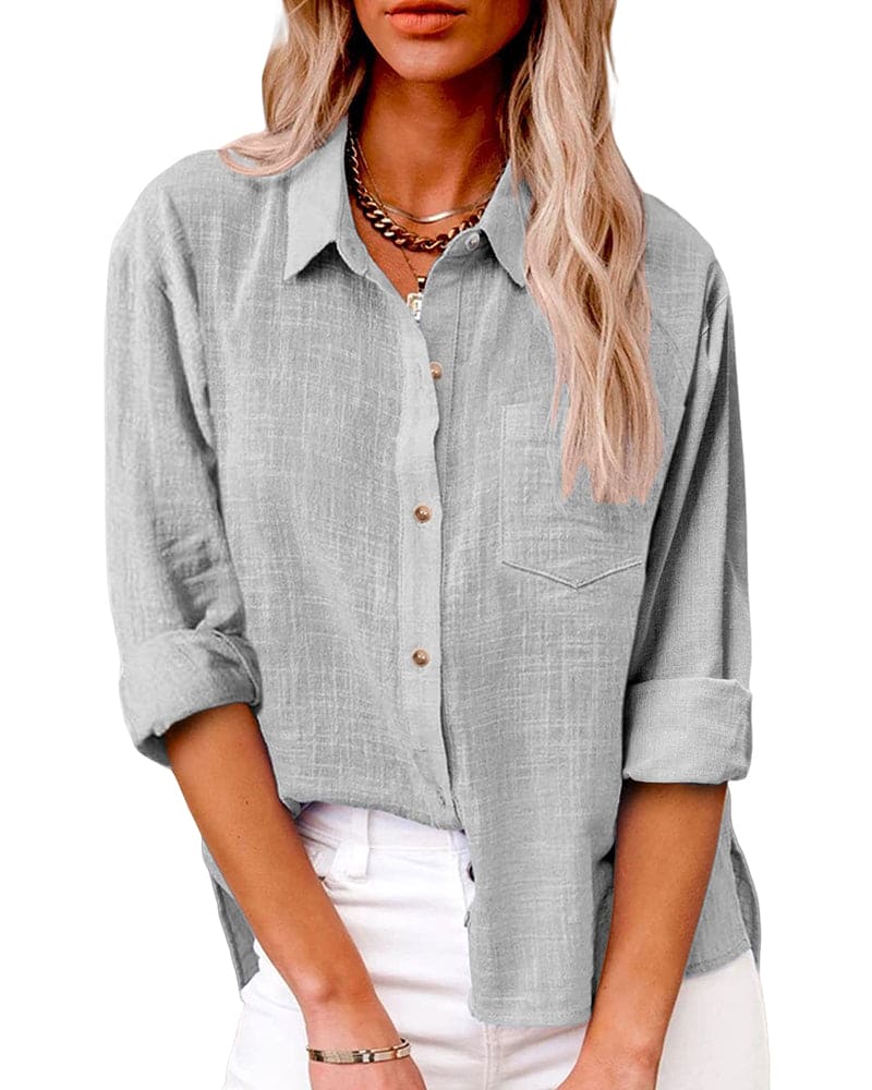 Chemise en lin femme-| Élégance et confort décontracté