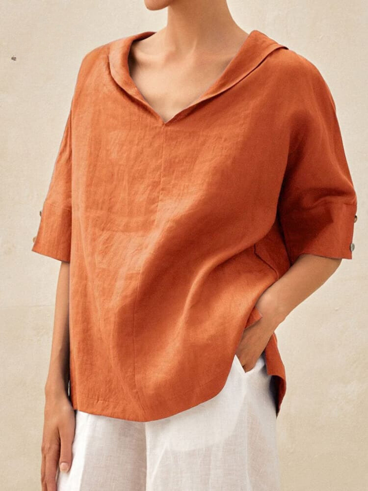 Chemise Femme Col V - Décontractée, Élégante & Confortable
