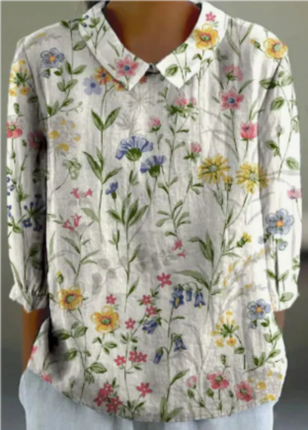 Chemise Camila - Coton, Lin, Floral Rétro - Femme