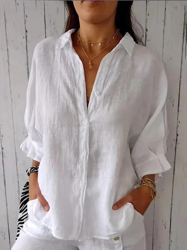 Chemise Femme en Lin - Manches Longues | Coupe Décontractée