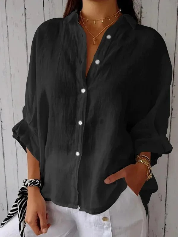Chemise Femme en Lin - Manches Longues | Coupe Décontractée