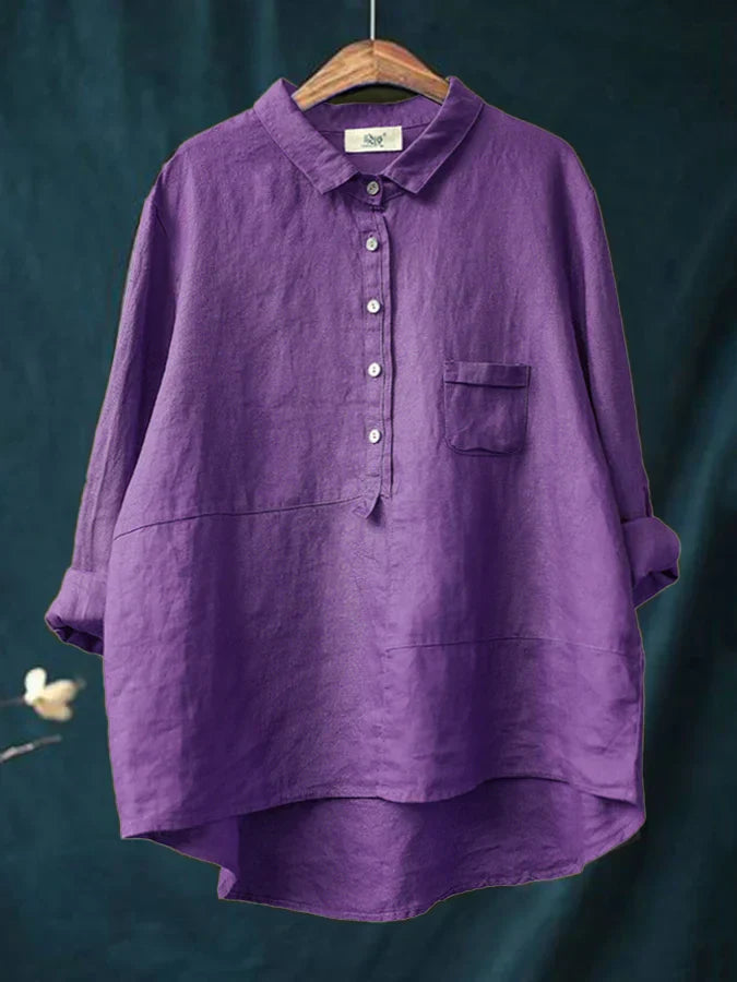 Chemise Femme Manches Longues - Bouton Revers - Paula