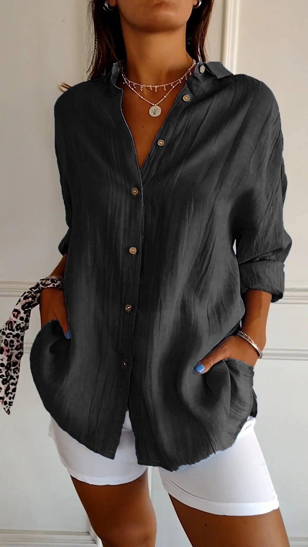 Chemise Femme Élégante et Légère - Design Plissé Chic