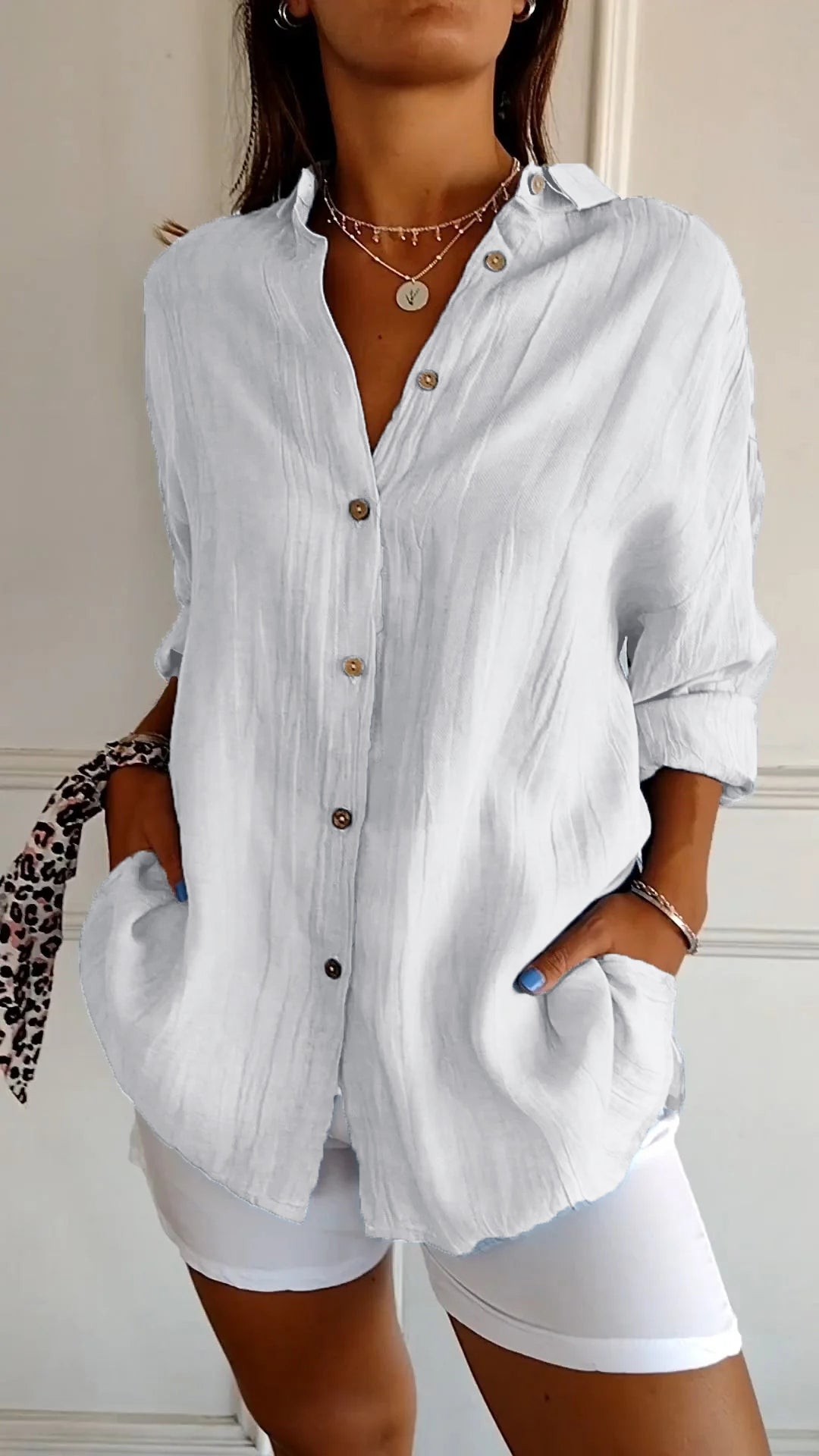 Chemise Femme Élégante et Légère - Design Plissé Chic