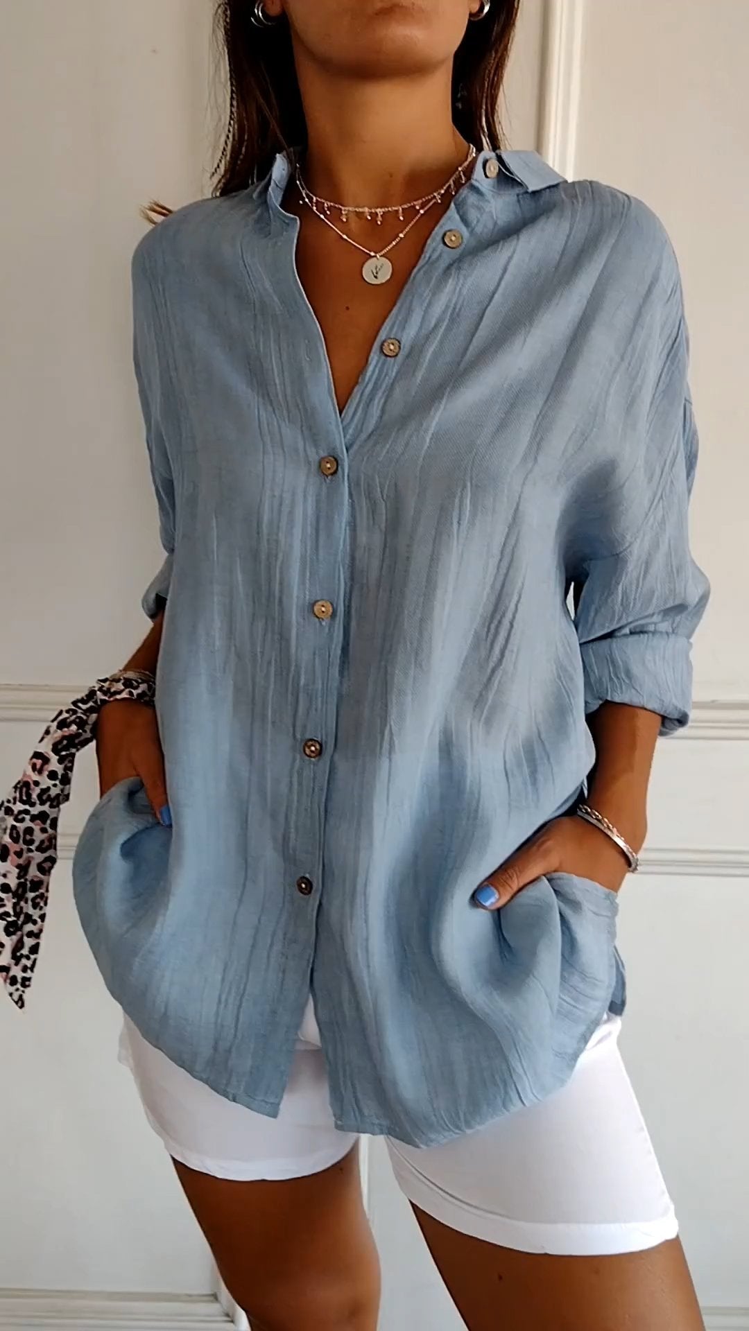Chemise Femme Élégante et Légère - Design Plissé Chic