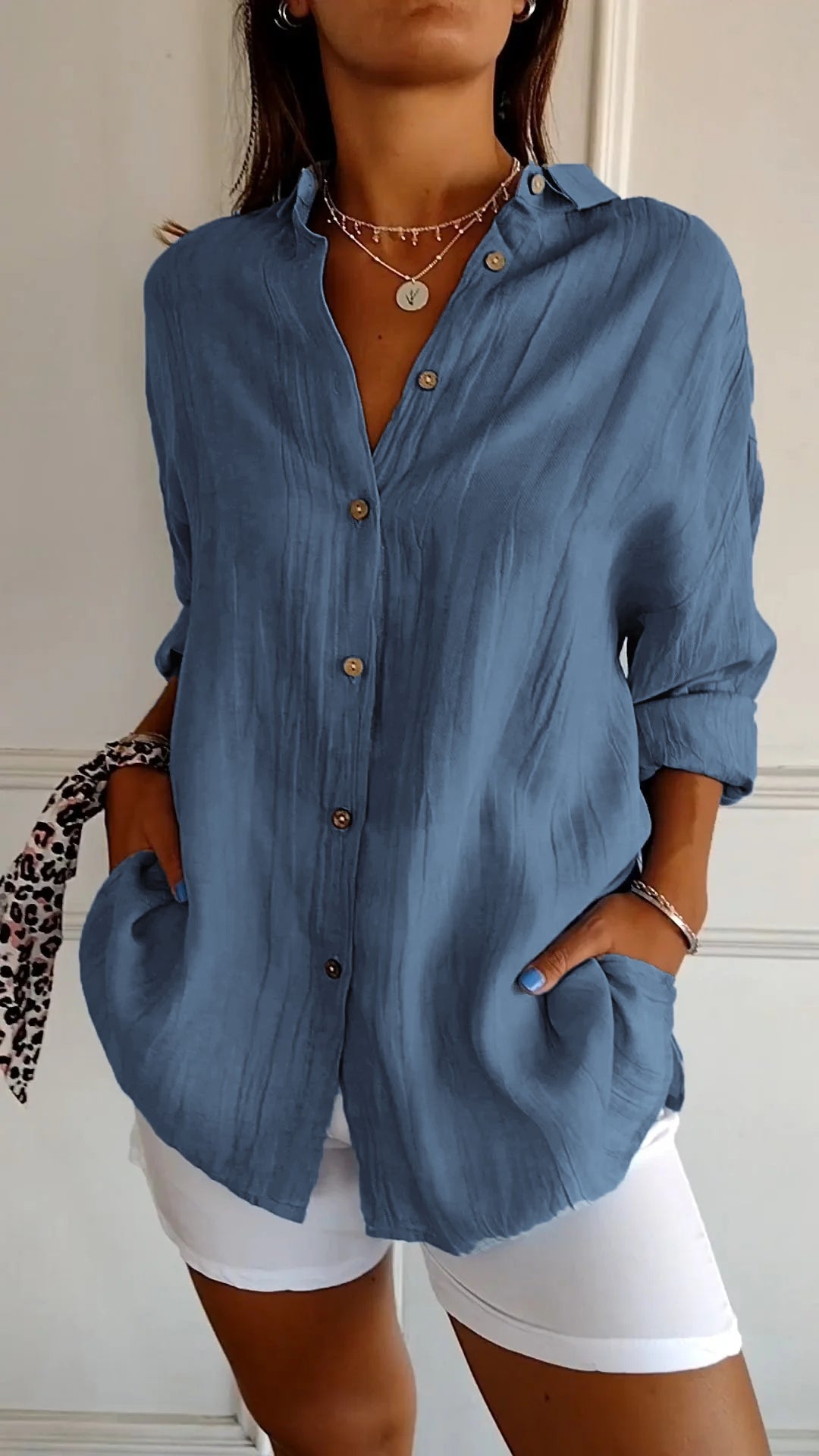 Chemise Femme Élégante et Légère - Design Plissé Chic