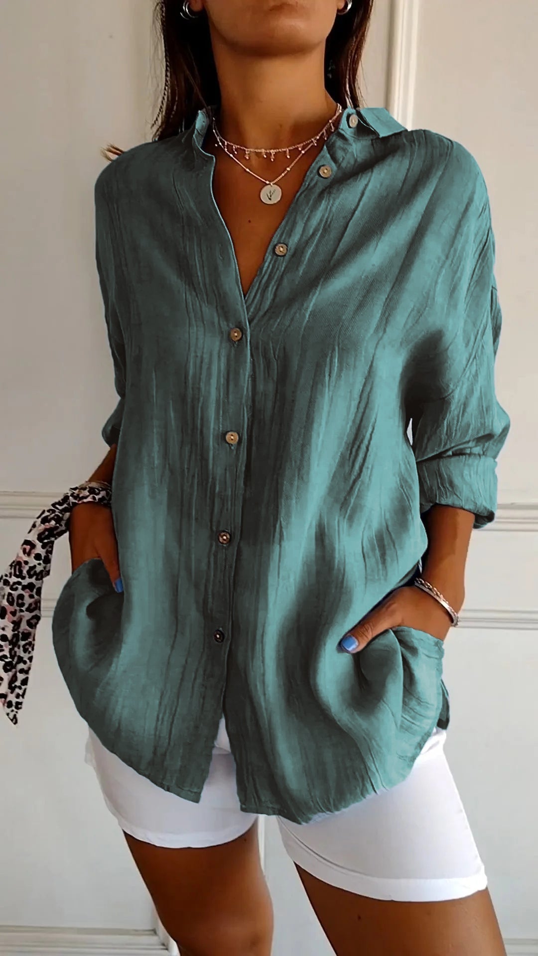 Chemise Femme Élégante et Légère - Design Plissé Chic