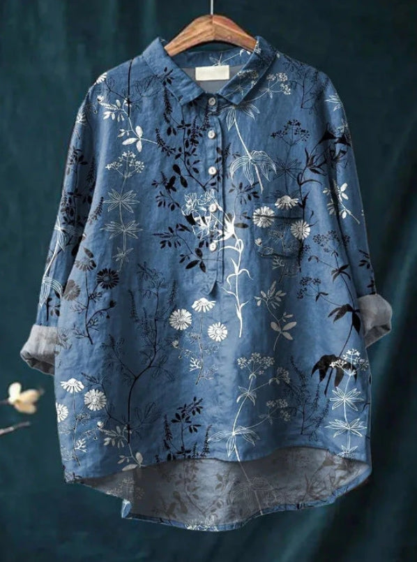 Blouse Soie Florale Chic - Claire™ | Élégance & Confort