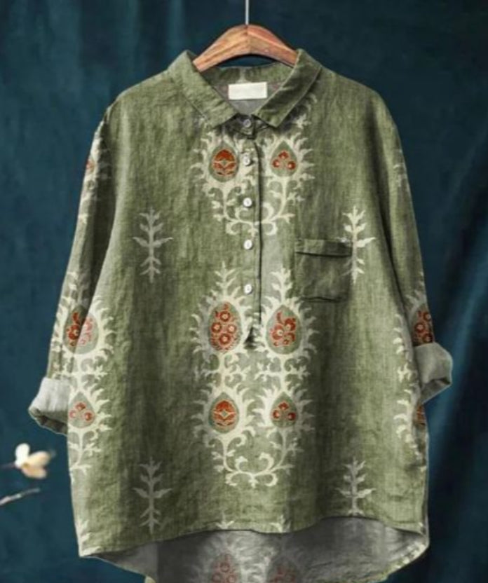 Blouse Soie Florale Chic - Claire™ | Élégance & Confort