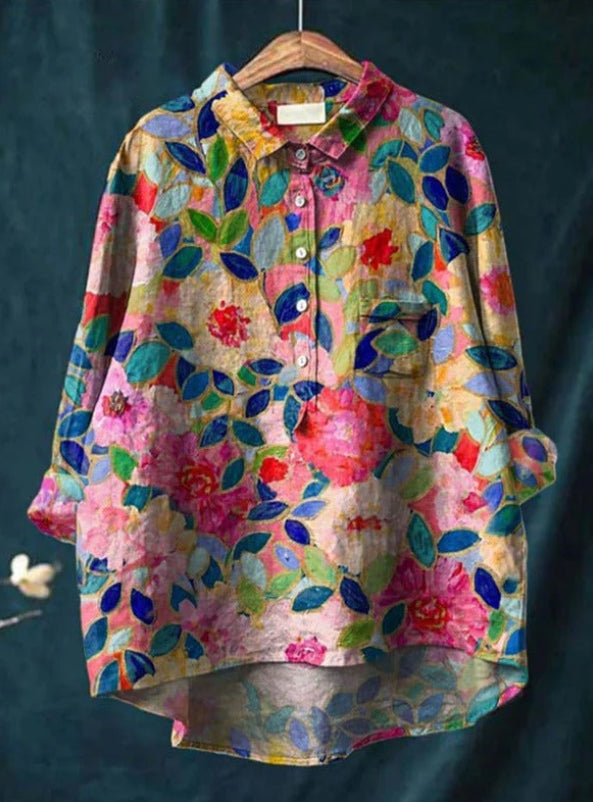 Blouse Soie Florale Chic - Claire™ | Élégance & Confort