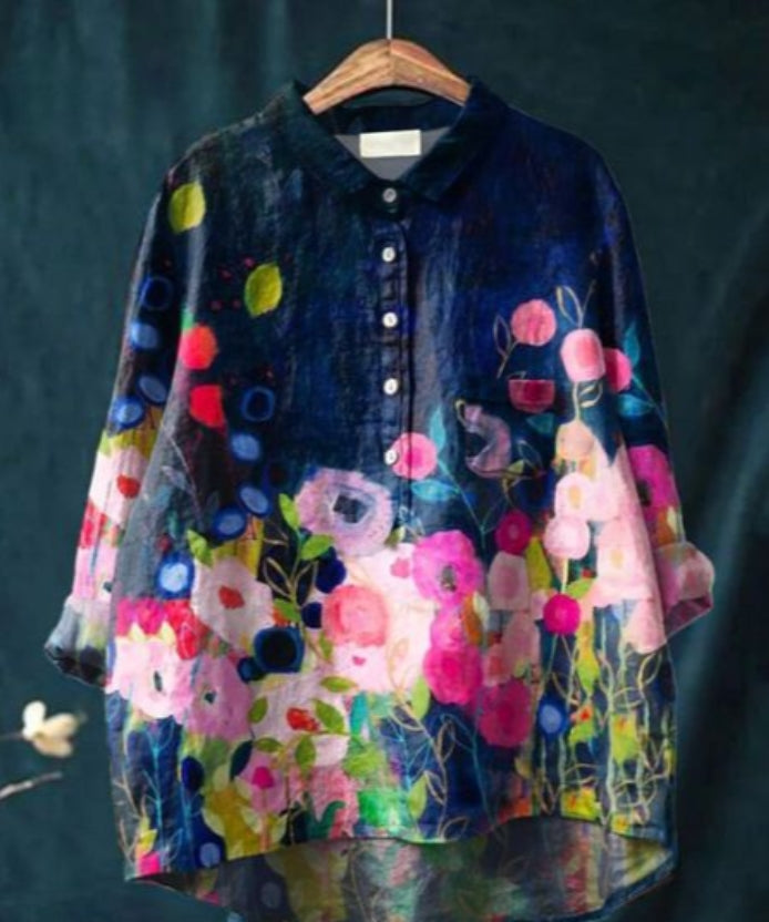 Blouse Soie Florale Chic - Claire™ | Élégance & Confort