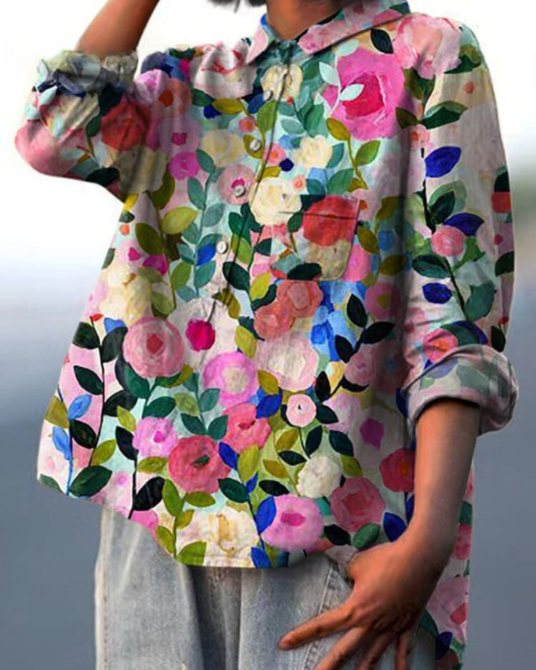 Blouse Soie Florale Chic - Claire™ | Élégance & Confort