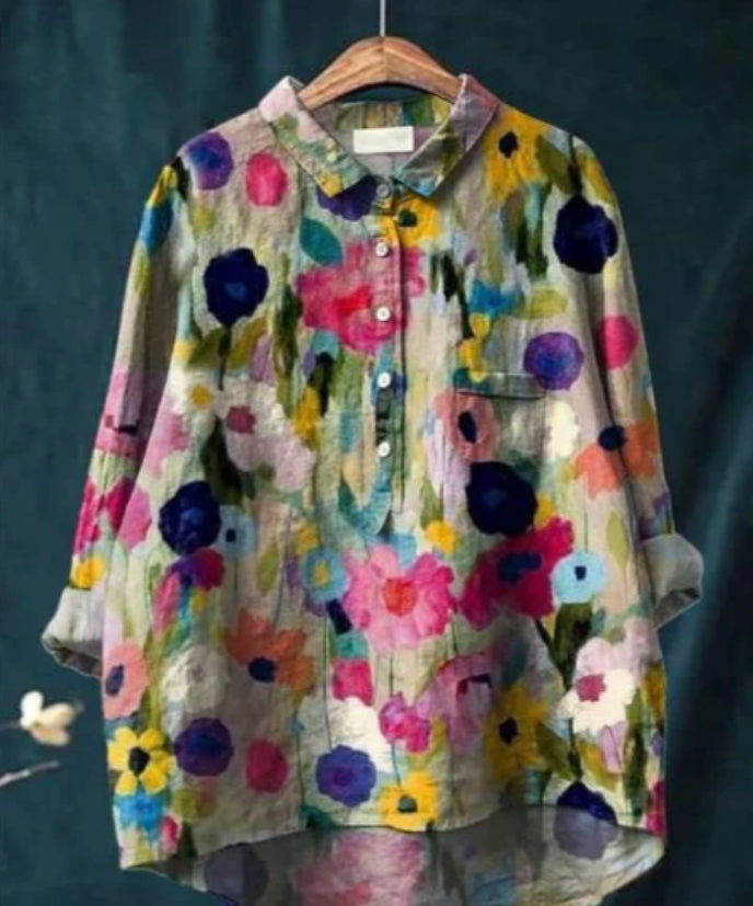 Blouse Soie Florale Chic - Claire™ | Élégance & Confort