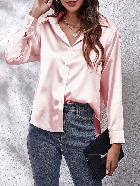 Idalia - Chemise Soie Manches Longues - Élégante & Classique