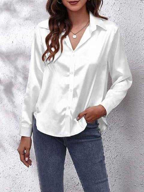 Idalia - Chemise Soie Manches Longues - Élégante & Classique