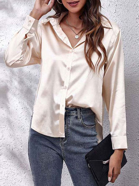 Idalia - Chemise Soie Manches Longues - Élégante & Classique