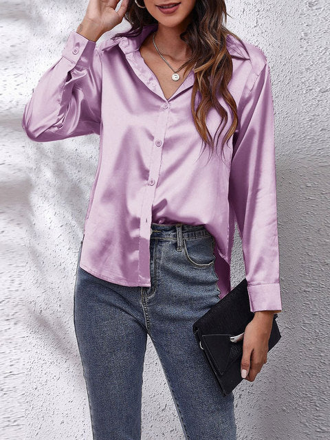 Idalia - Chemise Soie Manches Longues - Élégante & Classique