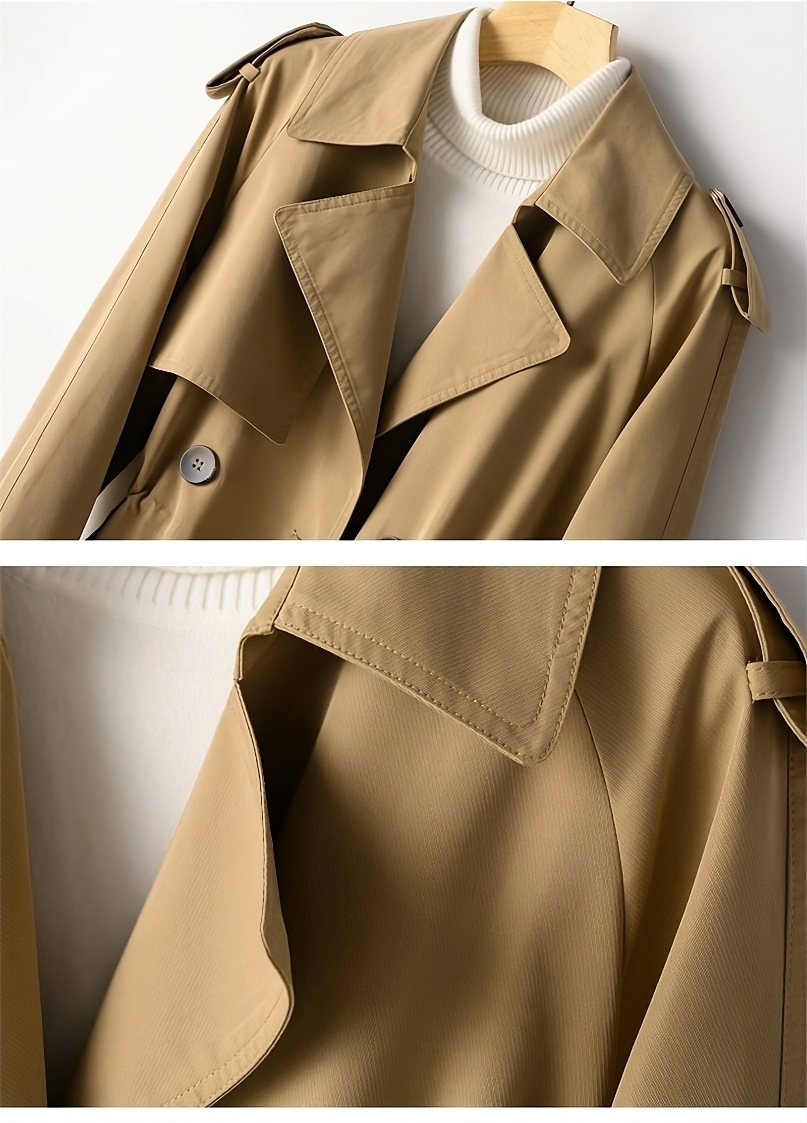 Schlichte zweireihige Trenchjacke