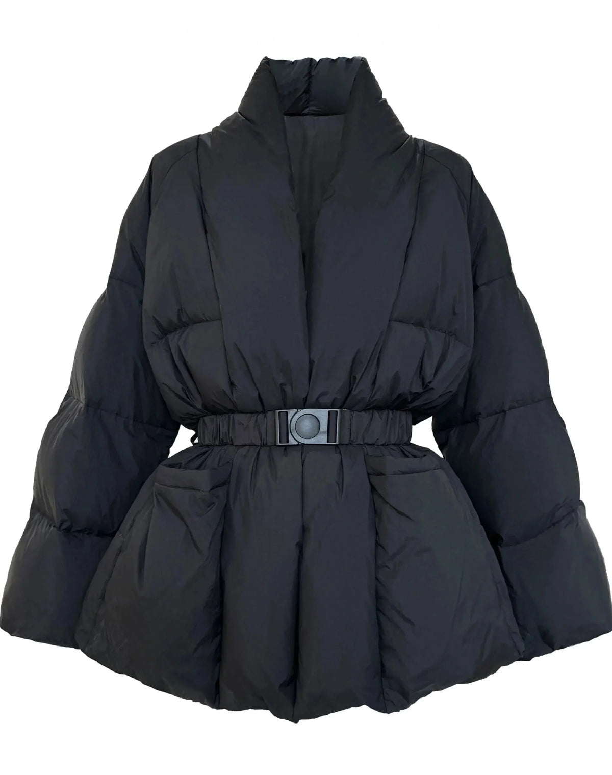 Doudoune femme avec ceinture et col montant