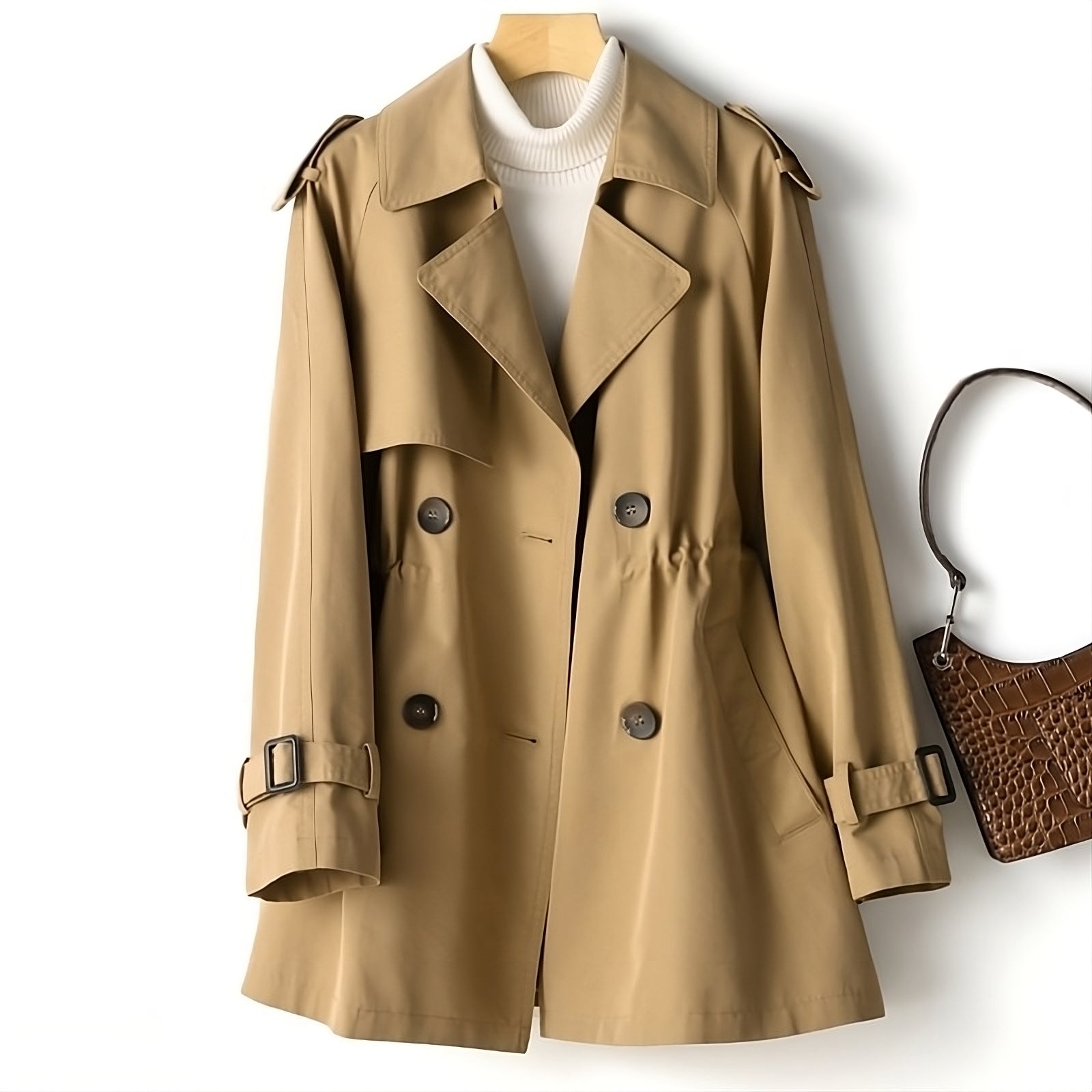 Schlichte zweireihige Trenchjacke
