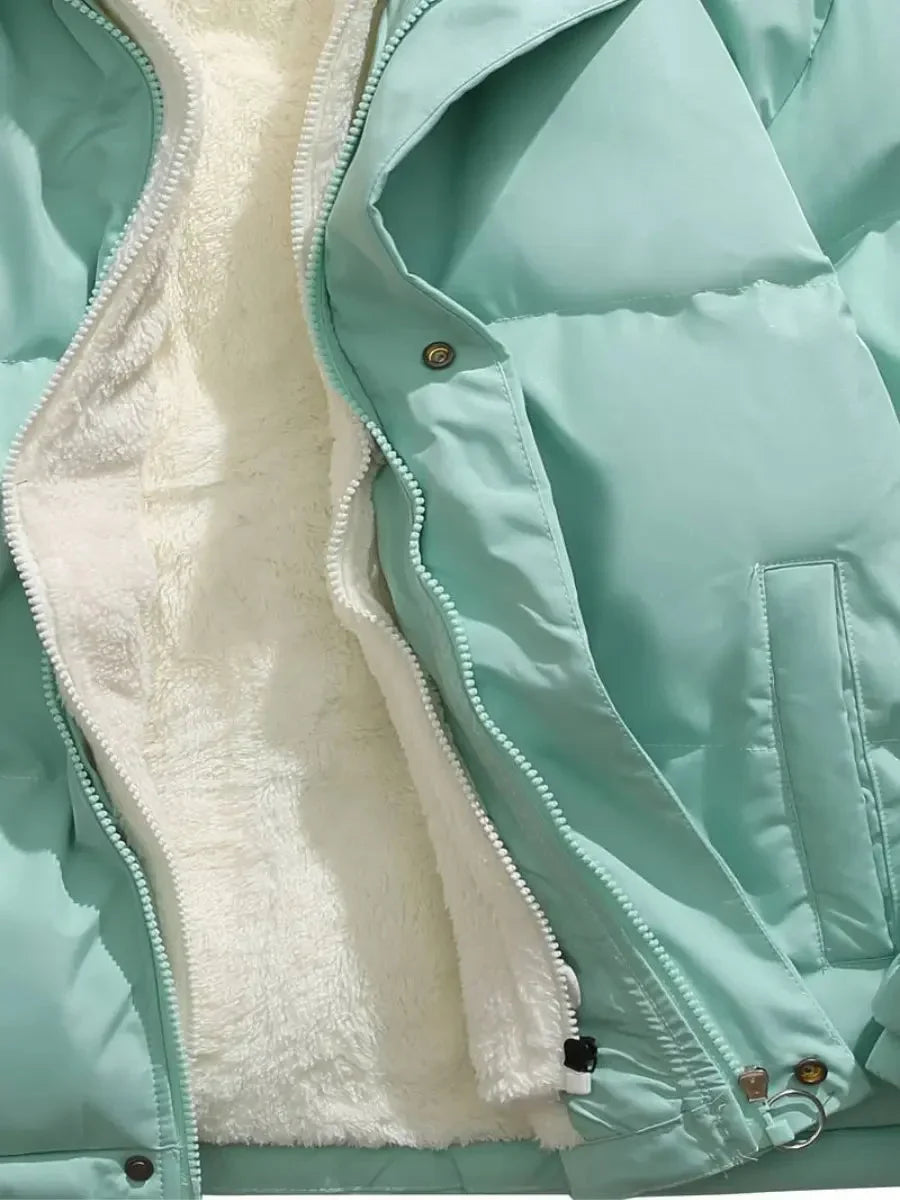 Doudoune d'hiver pour femme avec capuche et doublure douce