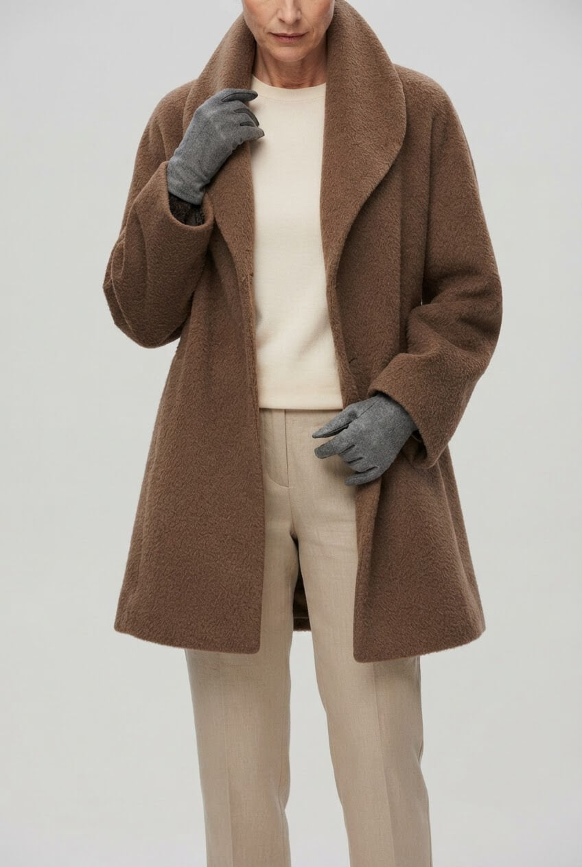 Manteau Femme Col Châle | Fermeture Boutonnée