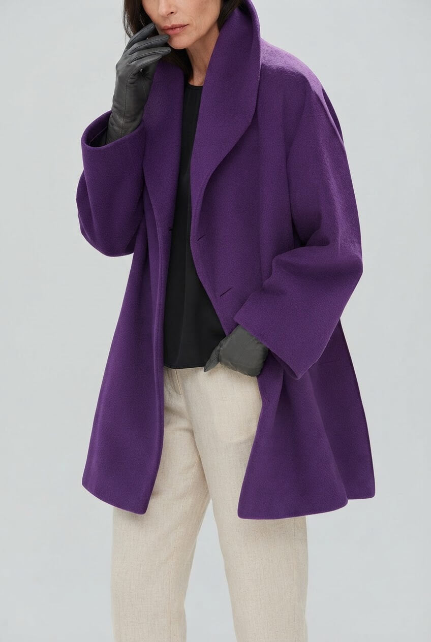 Manteau Femme Col Châle | Fermeture Boutonnée