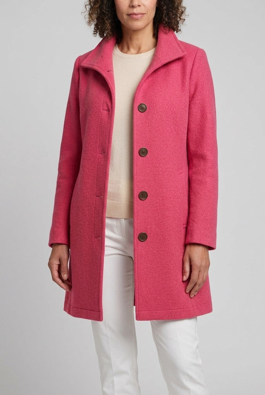 Manteau Femme | Col Montant Boutonné
