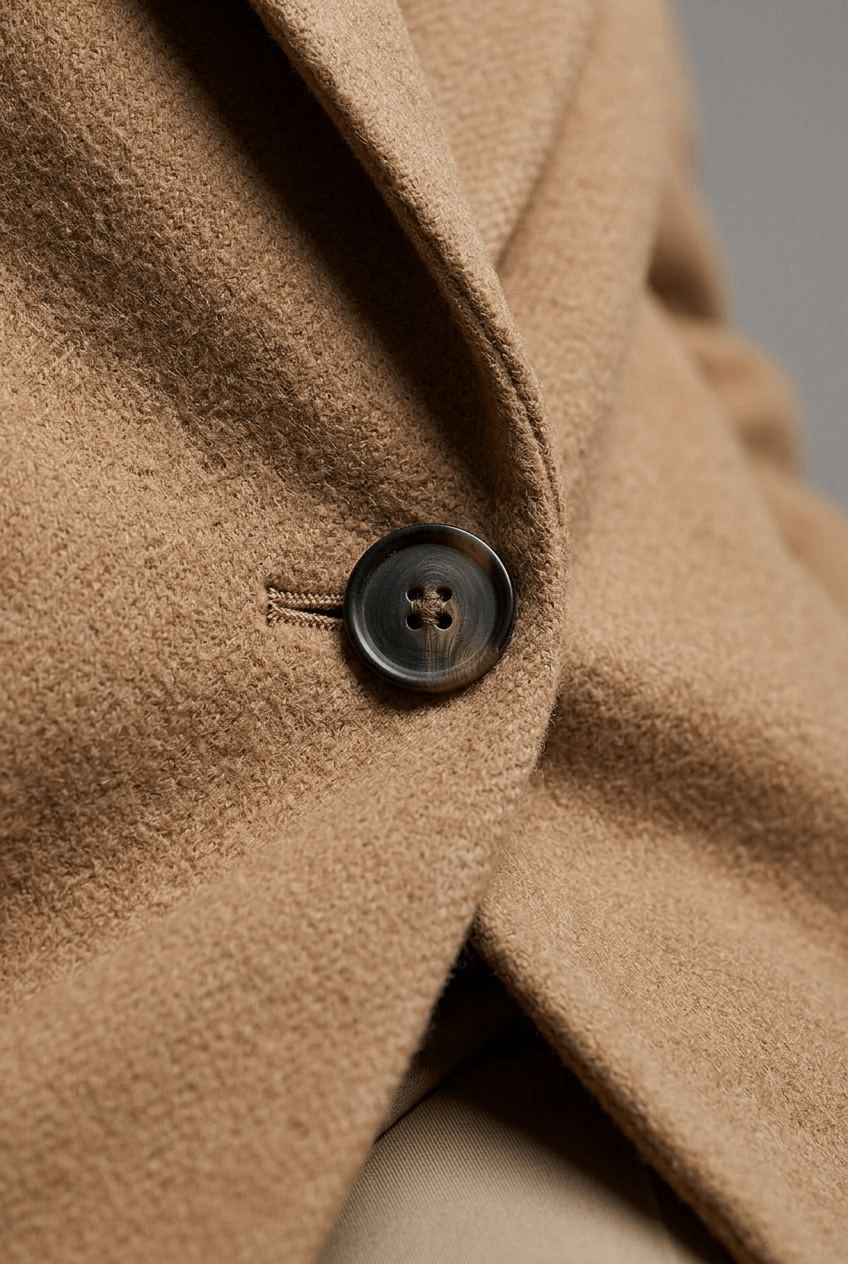Manteau Long Femme Cintré | Col Cranté Boutonné