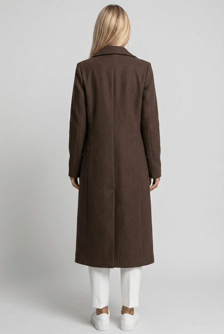 Manteau Long Femme Croisé | Poches à Rabat