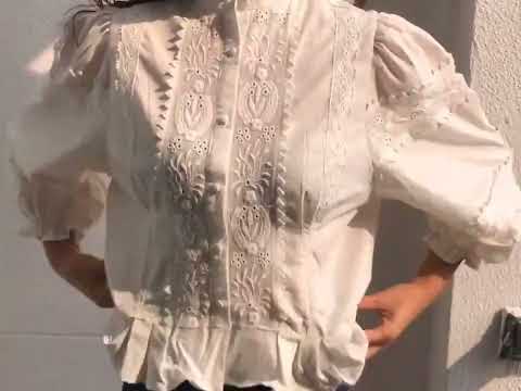 Tiger women's embroidered blouse