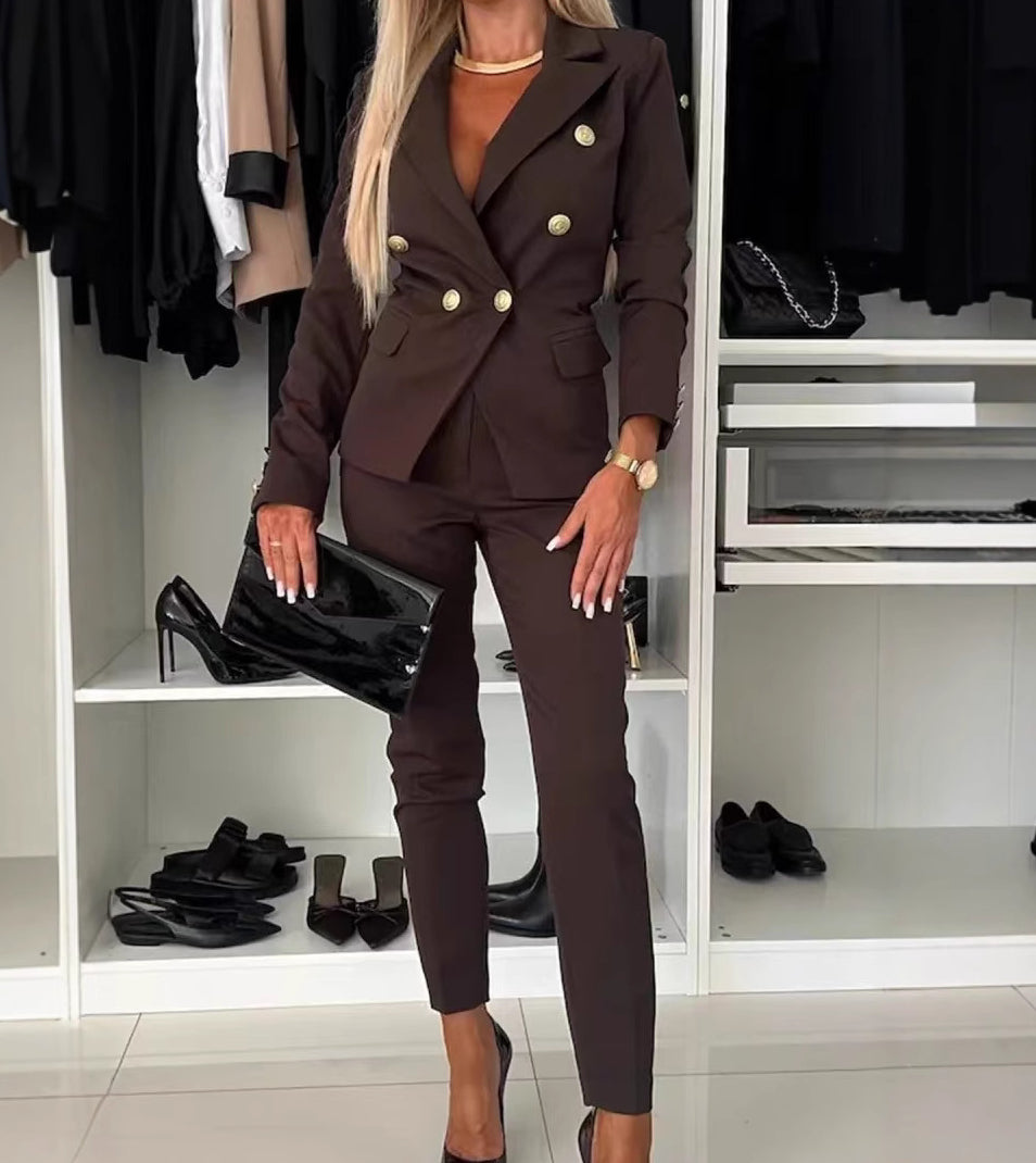 Tailleur Femme - Veste et Pantalon Ajusté Élégant