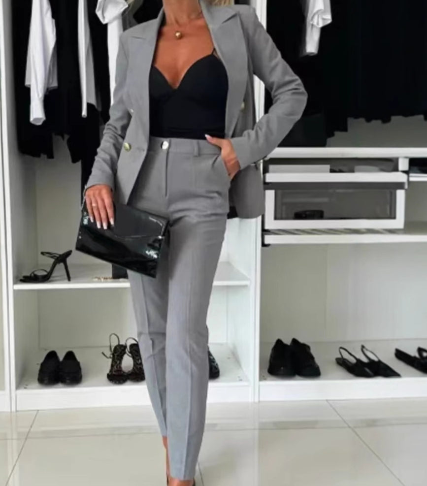 Tailleur Femme - Veste et Pantalon Ajusté Élégant