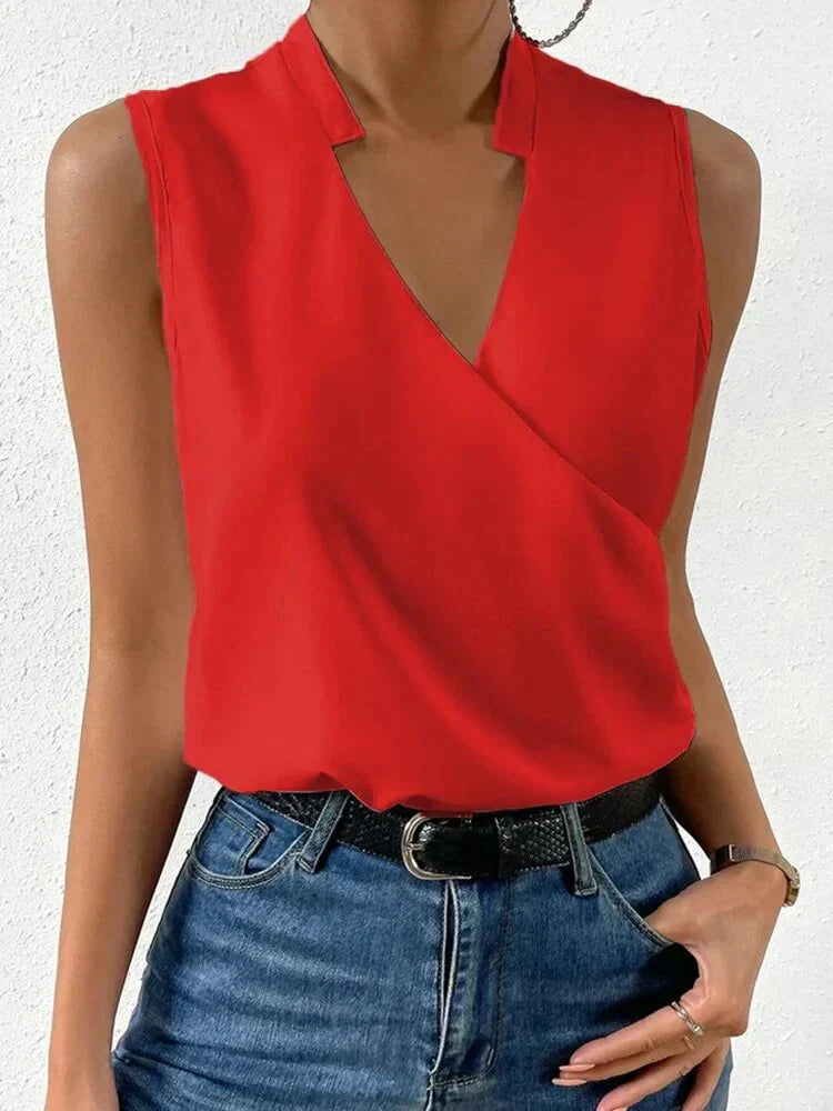 Top été femme - Chic, sans manches, col V