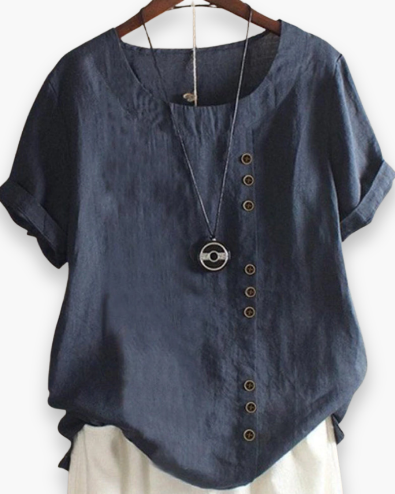 Top Boutonné Décontracté Femme - Chic et Confort Estival