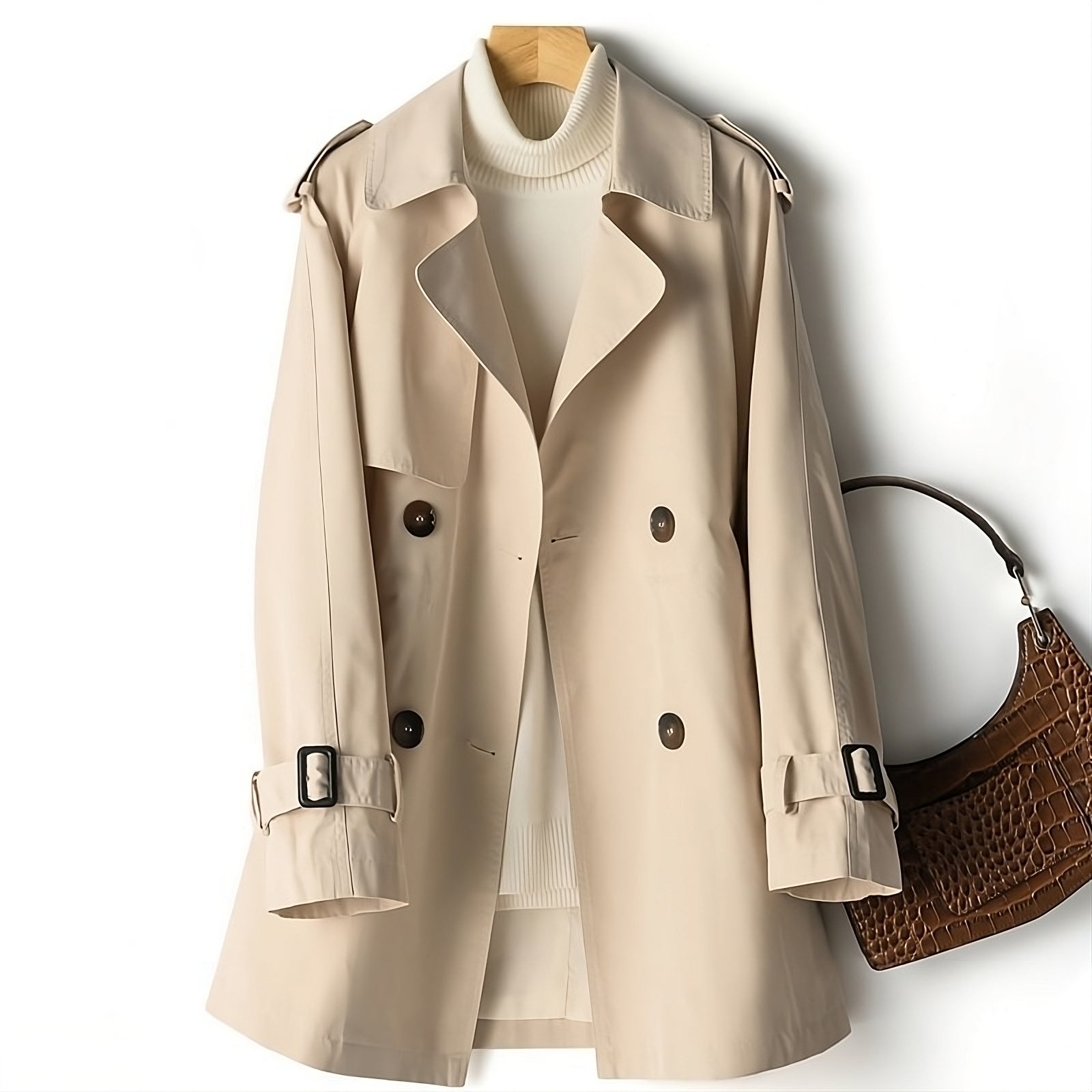 Schlichte zweireihige Trenchjacke