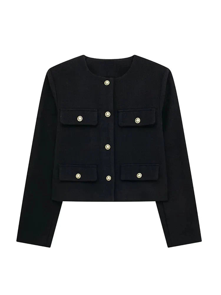 Veste Croisée Boutonnée Femme - Élégance Sophistiquée