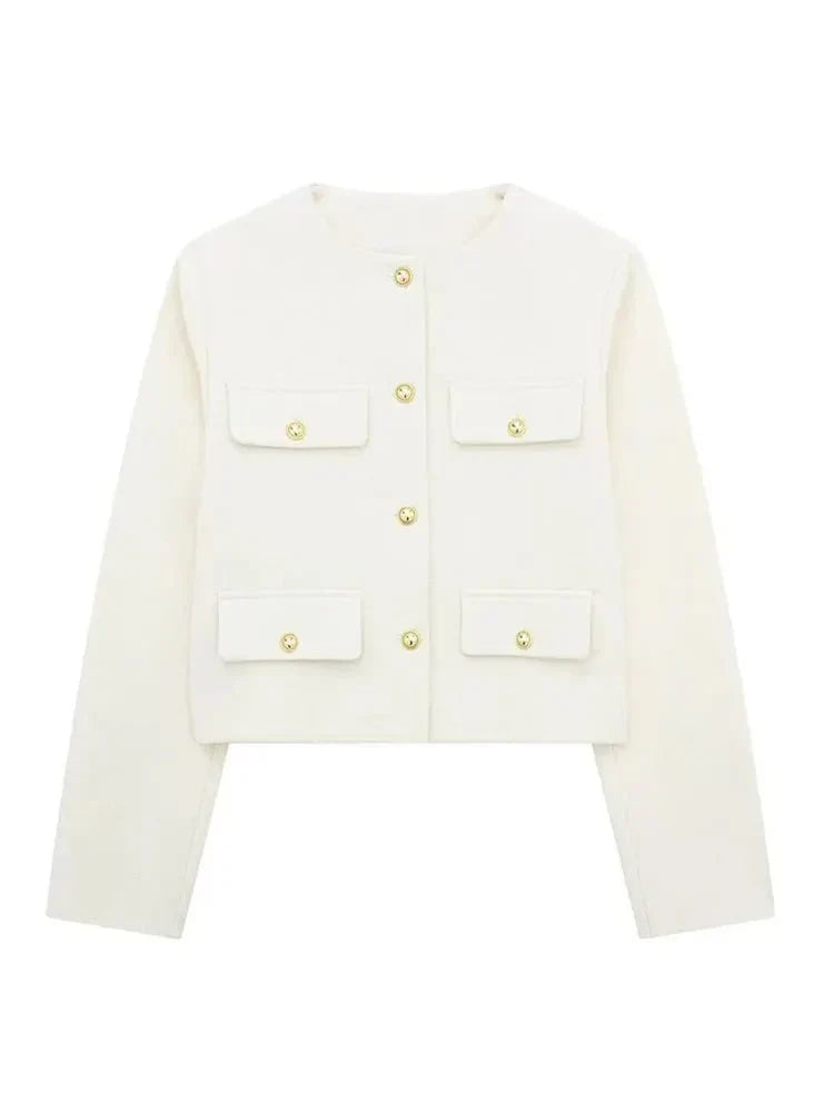 Veste Croisée Boutonnée Femme - Élégance Sophistiquée