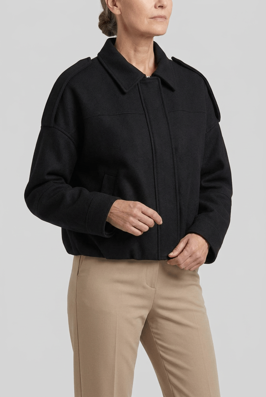 Veste femme courte oversize | Bomber à épaulettes