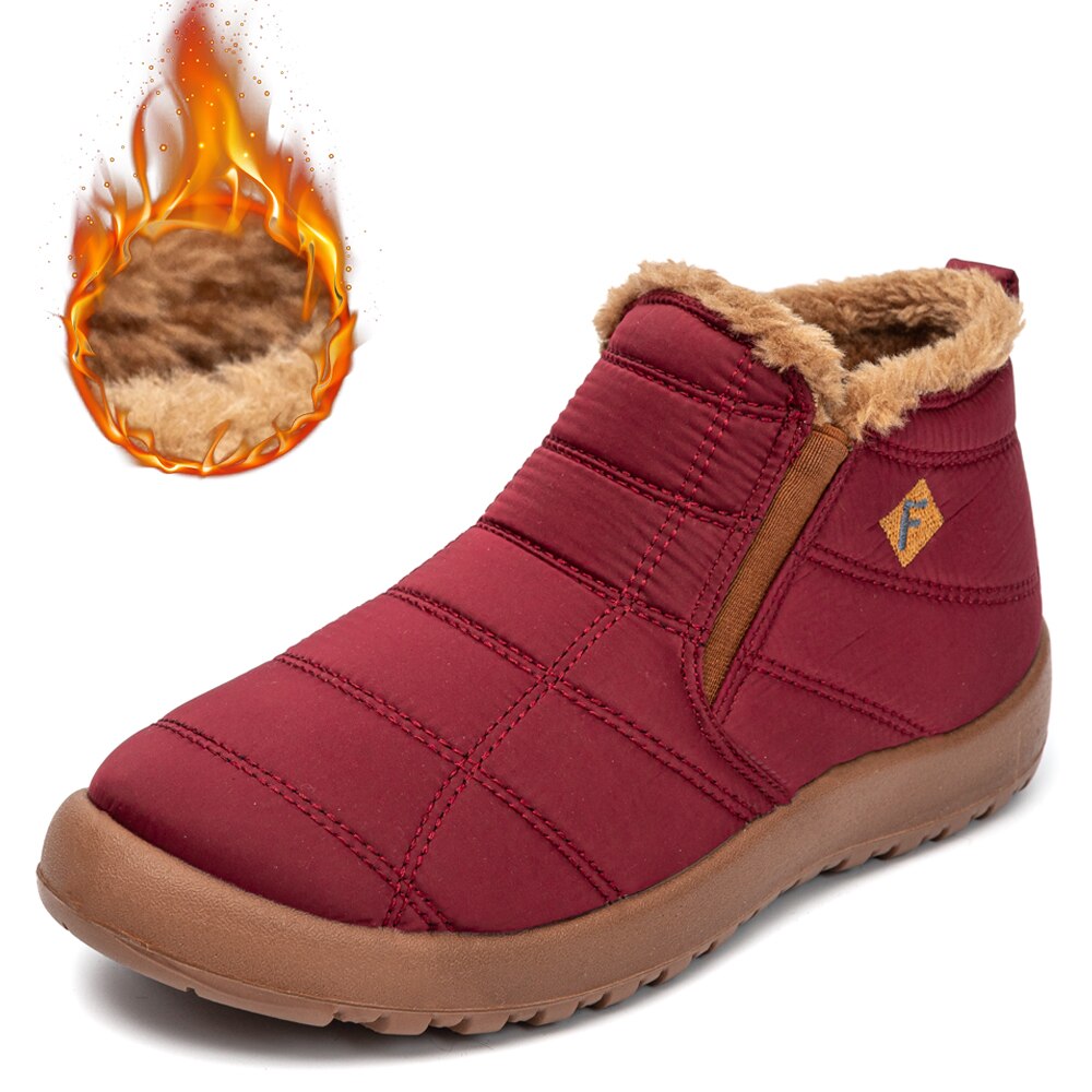 Bottines d'hiver chaudes en fourrure pour femme