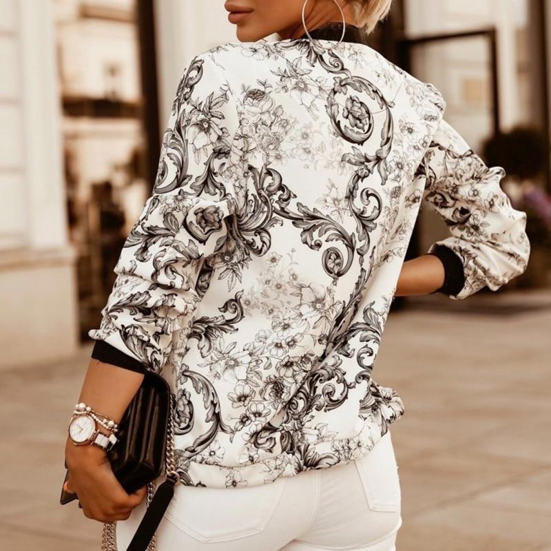 Veste Casual à Fleurs - Bleu