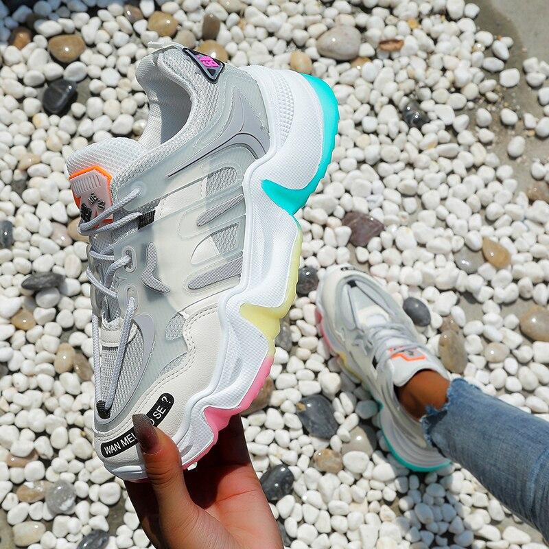 Superbes Baskets Pour Femme - EVA - Gris