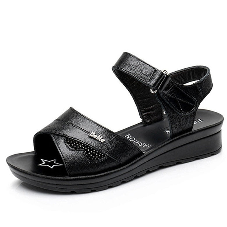 Sandales en cuir de vache orthopédique pour femmes