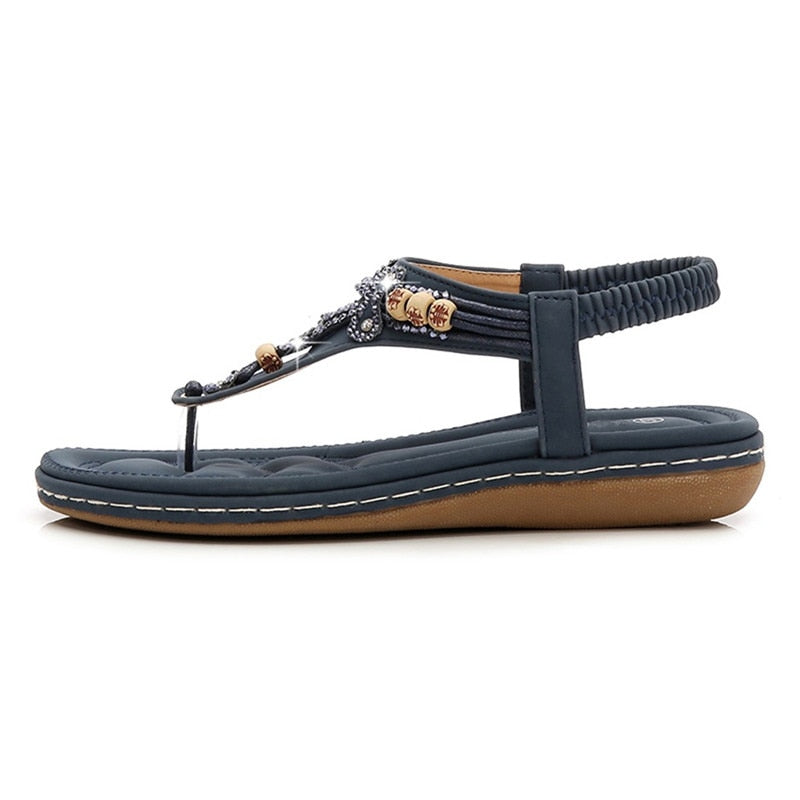 Sandales orthopédique plates perles de cristal pour femmes Cristalys