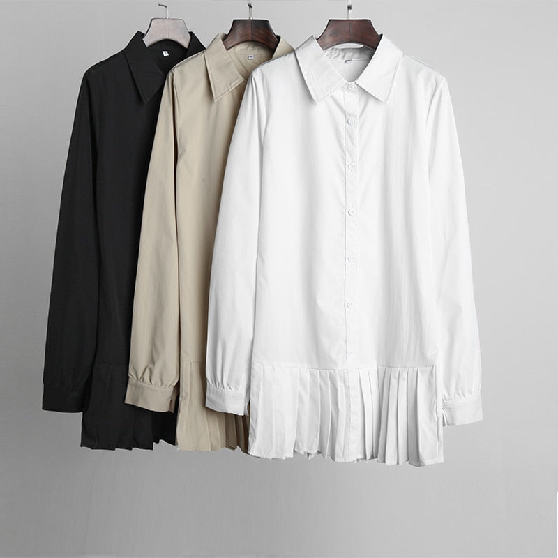 Robe chemise plissée blanche Shara