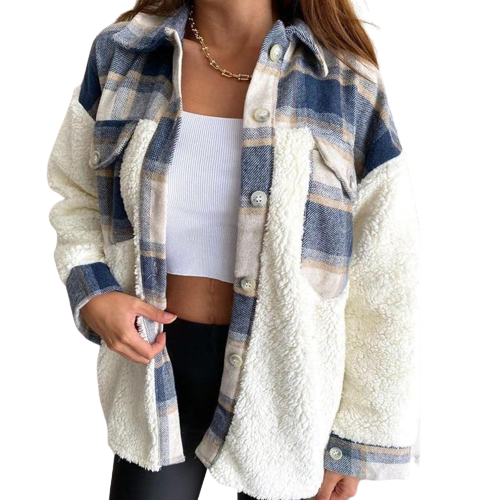 MODACHIC – Karierte Jacke aus Lammwolle