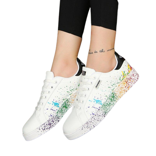 Chaussures basses pour femmes Imprimé graffiti coloré