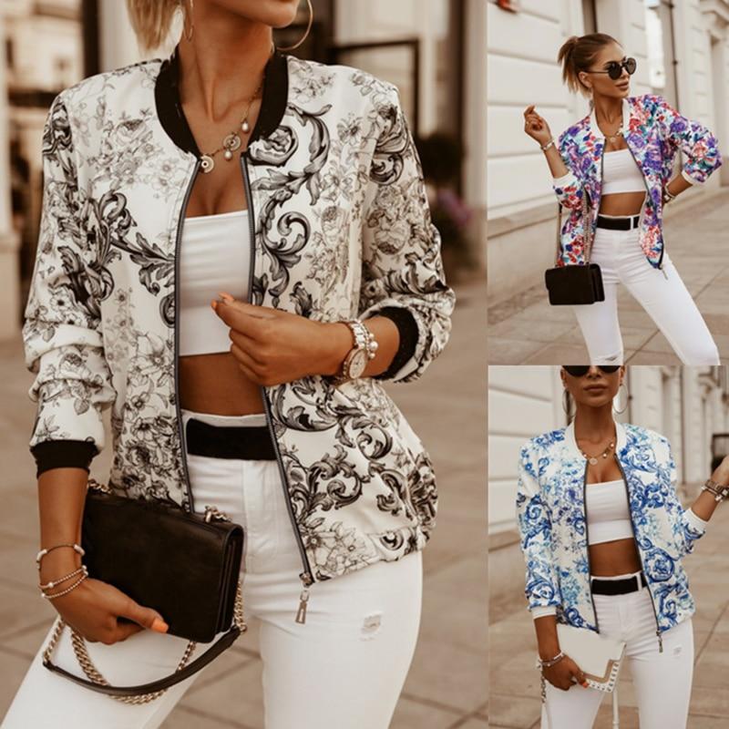 Veste Casual à Fleurs - Bleu